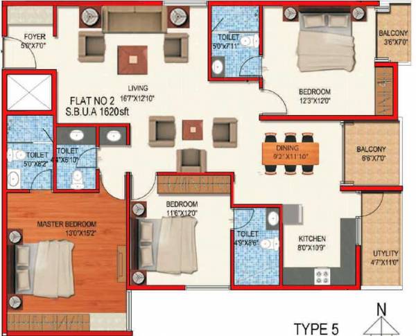 Thiru Bethel Heights (3BHK+4T (1,620 sq ft) 1620 sq ft)