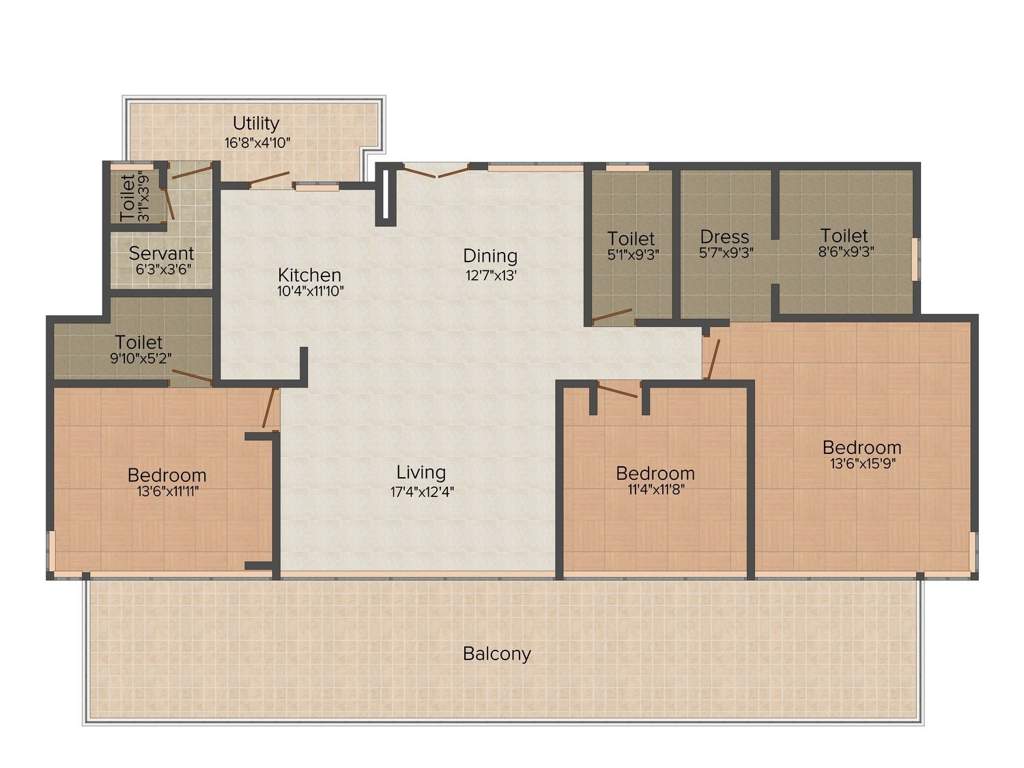 Ireo The Grand Arch (3BHK+2T (2,156 sq ft) Servant Room 2156 sq ft)