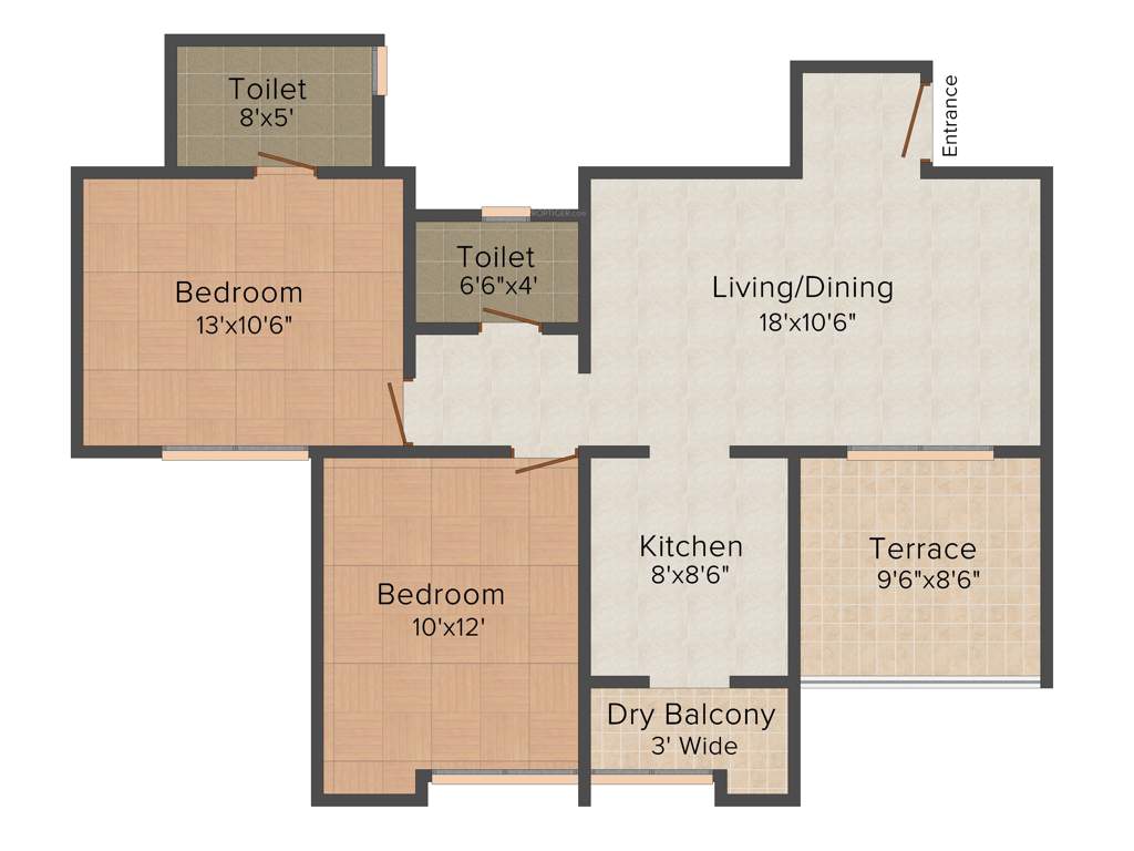 Siddhant Divine (2BHK+2T (989 sq ft) 989 sq ft)