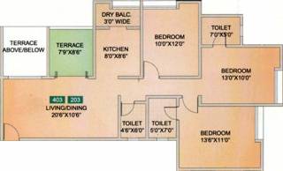 Siddhant Divine (3BHK+3T (1,222 sq ft) 1222 sq ft)