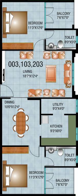 Diamond Residency (2BHK+2T (1,255 sq ft) 1255 sq ft) Diamond Residency (2BHK+2T (1,255 sq ft) 1255 sq ft)