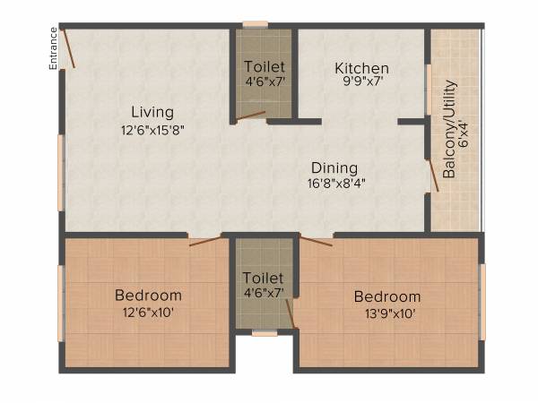 Arvind Chitravathi (2BHK+2T (1,078 sq ft) 1078 sq ft)