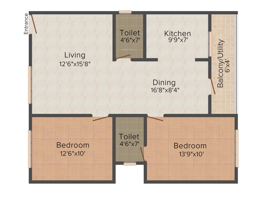 Arvind Chitravathi (2BHK+2T (1,078 sq ft) 1078 sq ft)