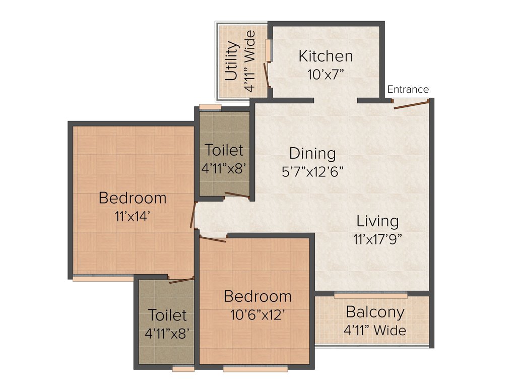 Sreeda Pride (2BHK+2T (1,100 sq ft) 1100 sq ft)