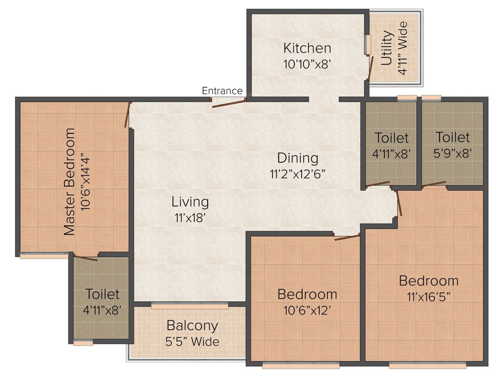 Sreeda Pride (3BHK+3T (1,535 sq ft) 1535 sq ft)