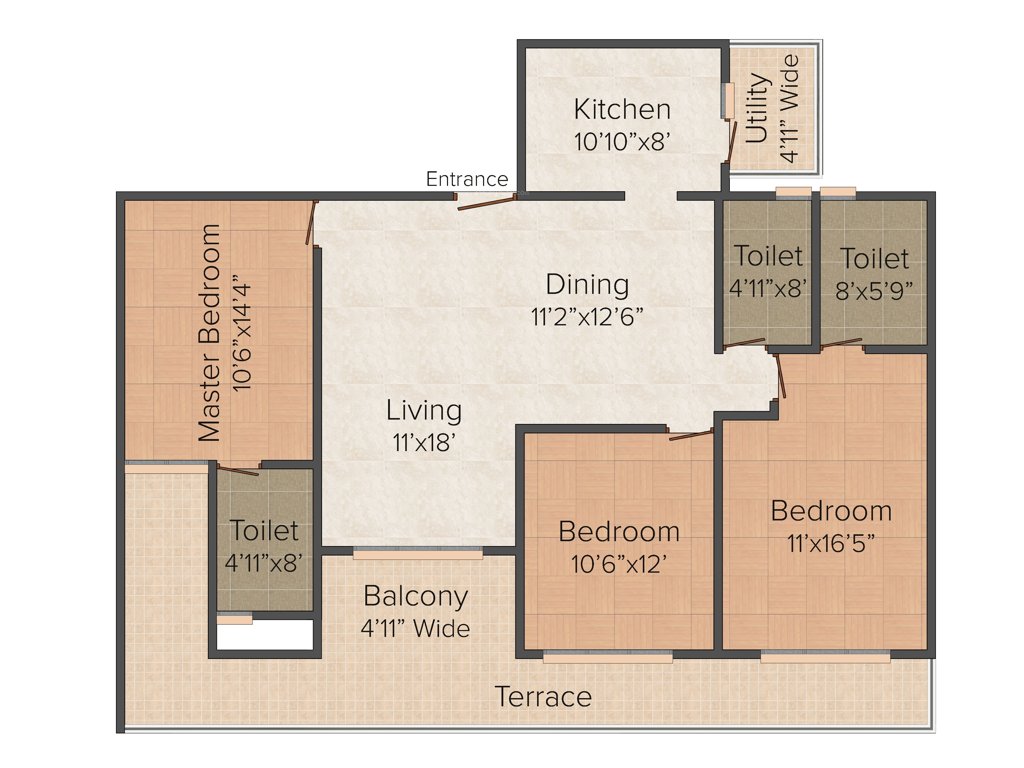 Sreeda Pride (3BHK+3T (1,830 sq ft) 1830 sq ft)