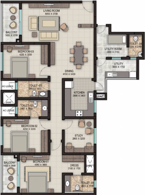 Sobha Isle (3BHK+3T (2,349 sq ft) 2349 sq ft) Sobha Isle (3BHK+3T (2,349 sq ft) 2349 sq ft)