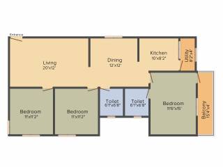 RR Maruthi Homes (3BHK+2T (1,418 sq ft) 1418 sq ft) RR Maruthi Homes (3BHK+2T (1,418 sq ft) 1418 sq ft)