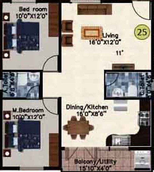 DS Sigma Nest (2BHK+2T (1,240 sq ft) 1240 sq ft) DS Sigma Nest (2BHK+2T (1,240 sq ft) 1240 sq ft)