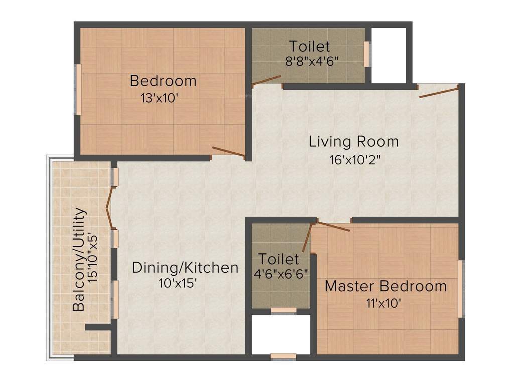 DS Signature (2BHK+2T (1,056 sq ft) 1056 sq ft)