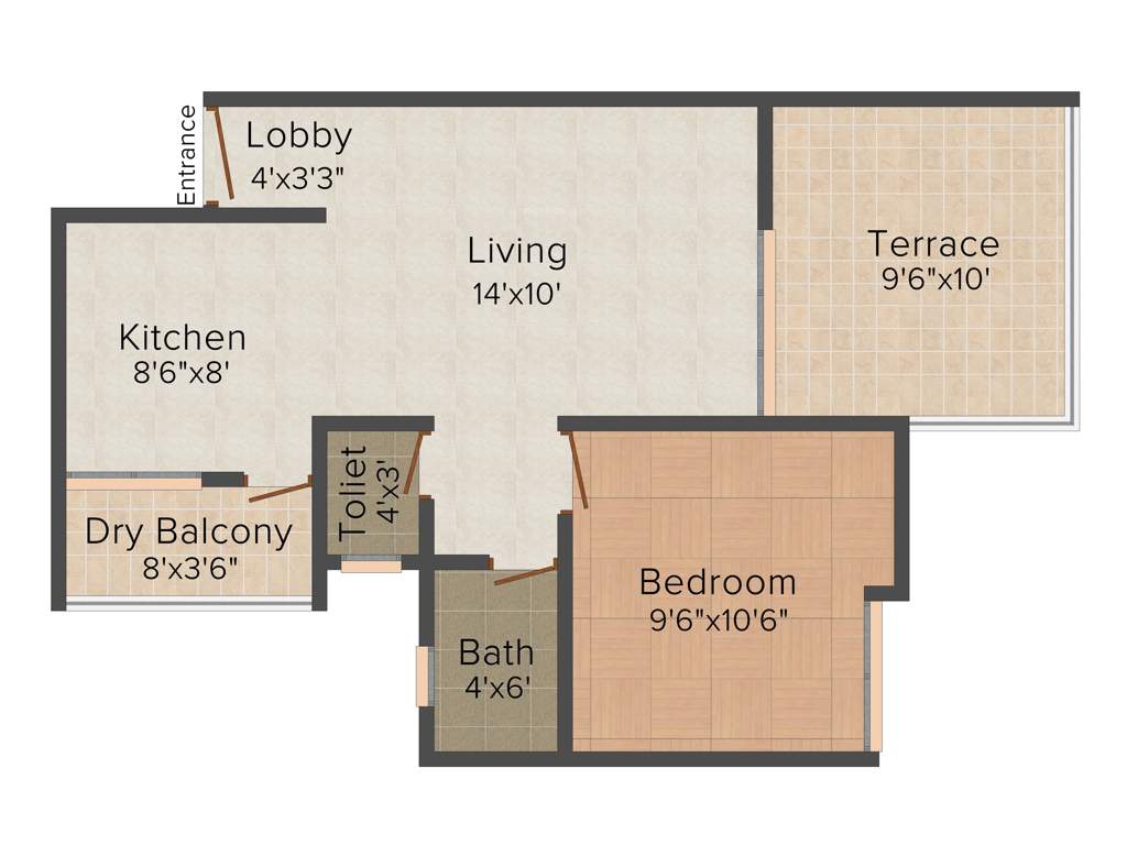 Satav Grande Ventila (1BHK+1T (688 sq ft) 688 sq ft)