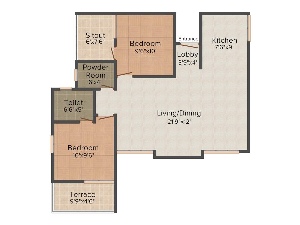 Satav Grande Ventila (2BHK+2T (988 sq ft) 988 sq ft)