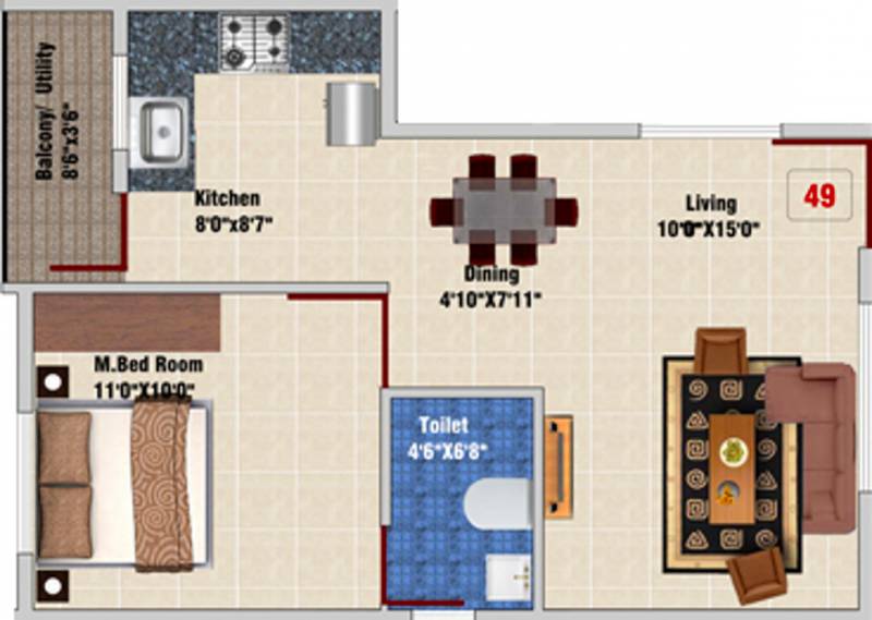 DS Skylishcious (1BHK+1T (666 sq ft) 666 sq ft)