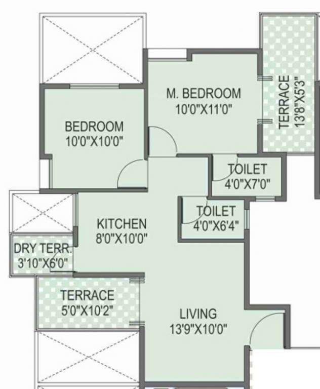 Vision Kalpavriksha (2BHK+2T (837 sq ft) 837 sq ft)