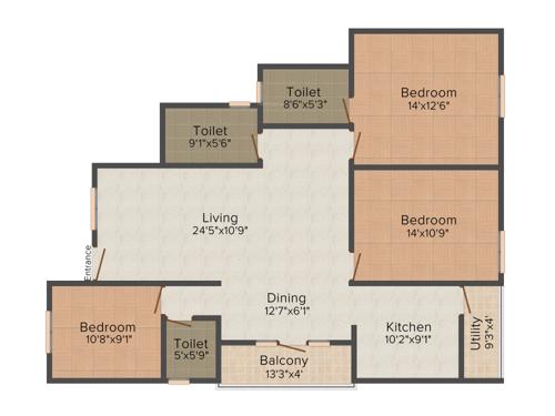Sumukha Luxurite (3BHK+3T (1,530 sq ft) 1530 sq ft) Sumukha Luxurite (3BHK+3T (1,530 sq ft) 1530 sq ft)