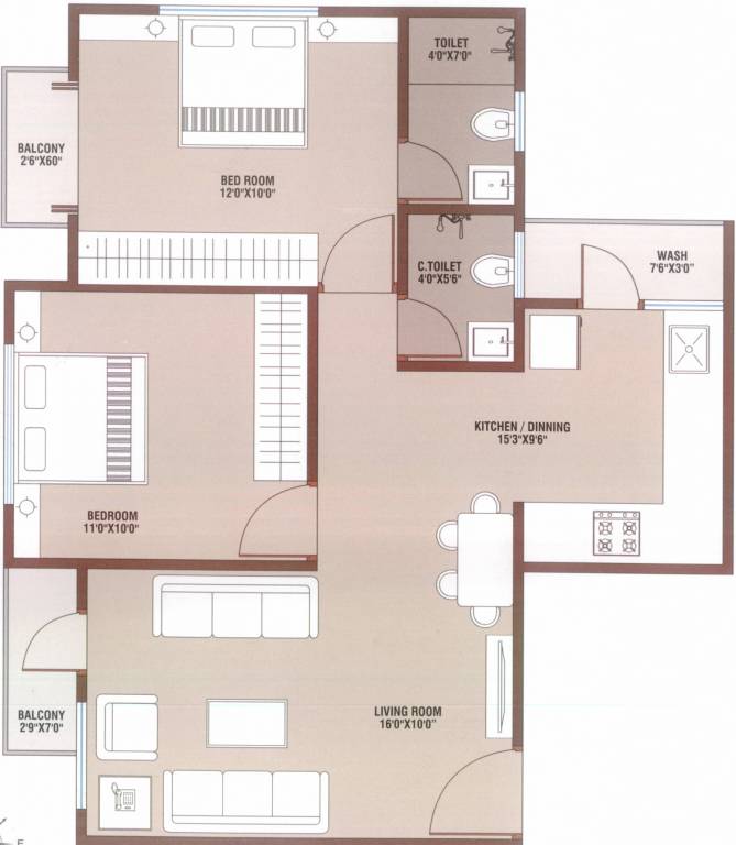 Shree Radhe Shyam Avenue (2BHK+2T (1,000 sq ft) 1000 sq ft)