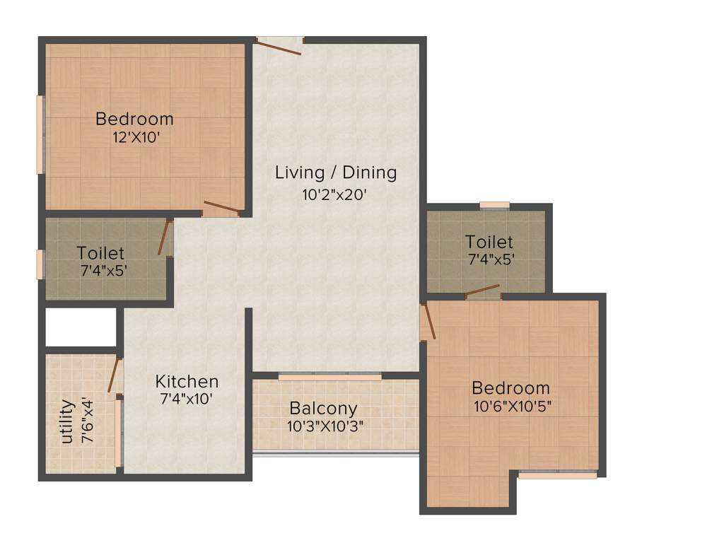 Alliance Orchid Springs (2BHK+2T (1,091 sq ft) 1091 sq ft)