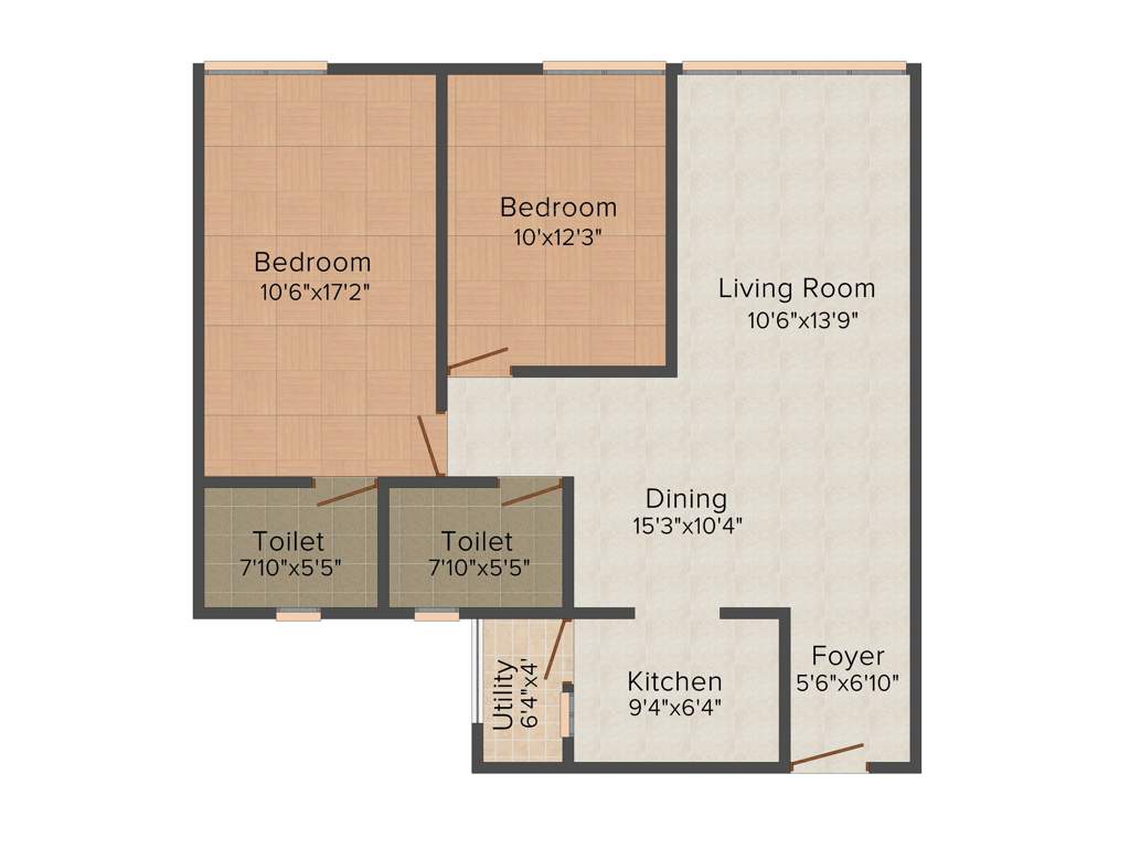 Gopalan Admirality Premier (2BHK+2T (1,196 sq ft) 1196 sq ft)
