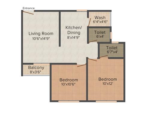 Galaxy Divine (2BHK+2T (1,090 sq ft) 1090 sq ft)