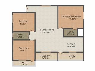 DS DSMAX SOLITAIRE (3BHK+3T (1,646 sq ft) 1646 sq ft)