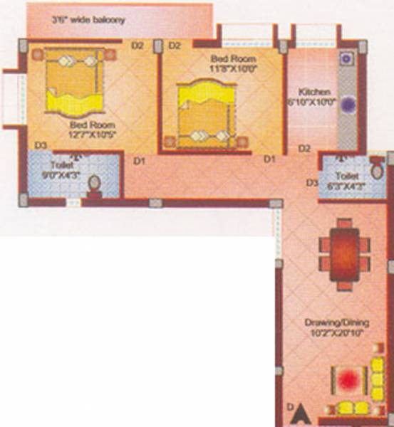 Ajiban Ashrivad Plaza (2BHK+2T (1,072 sq ft) 1072 sq ft) Ajiban Ashrivad Plaza (2BHK+2T (1,072 sq ft) 1072 sq ft)