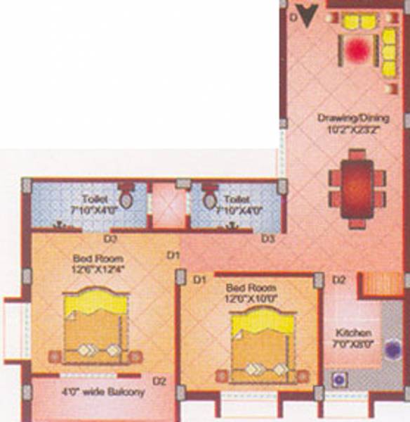 Ajiban Ashrivad Plaza (2BHK+2T (1,064 sq ft) 1064 sq ft) Ajiban Ashrivad Plaza (2BHK+2T (1,064 sq ft) 1064 sq ft)