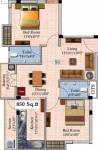 Rajus Aishwaryam (2BHK+2T (850 sq ft) 850 sq ft)