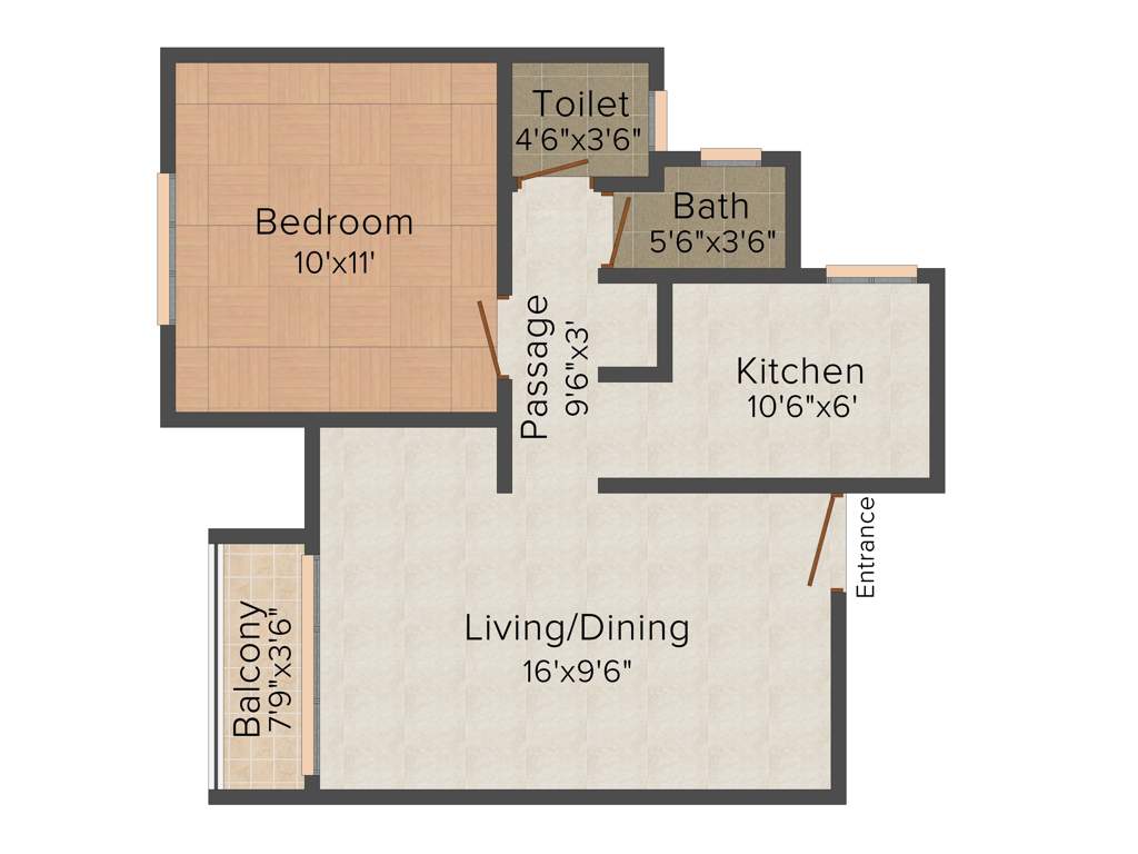 Adroit District S (1BHK+1T (629 sq ft) 629 sq ft)