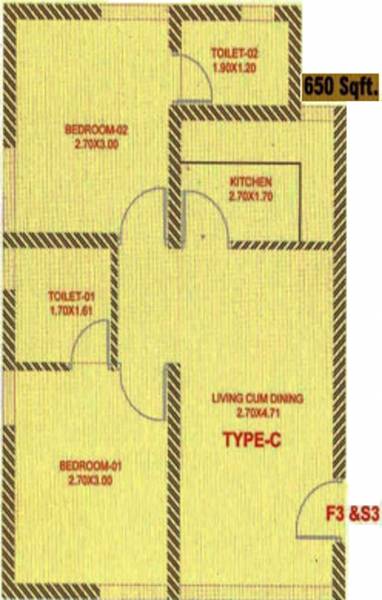 RM CO Infrastructure Developers Ushas Apartments (2BHK+2T (650 sq ft) 650 sq ft)