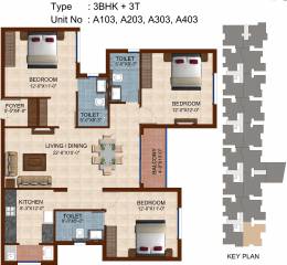 Casagrand Vivant (3BHK+3T (1,375 sq ft) 1375 sq ft)