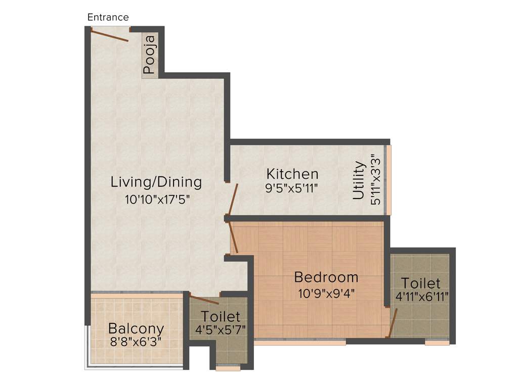 KGISL Platina (1BHK+1T (680 sq ft) 680 sq ft)