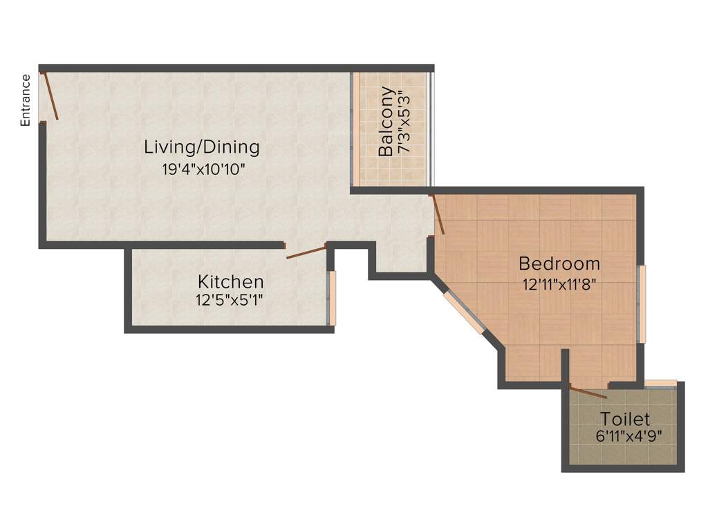 KGISL Platina (1BHK+1T (690 sq ft) 690 sq ft)