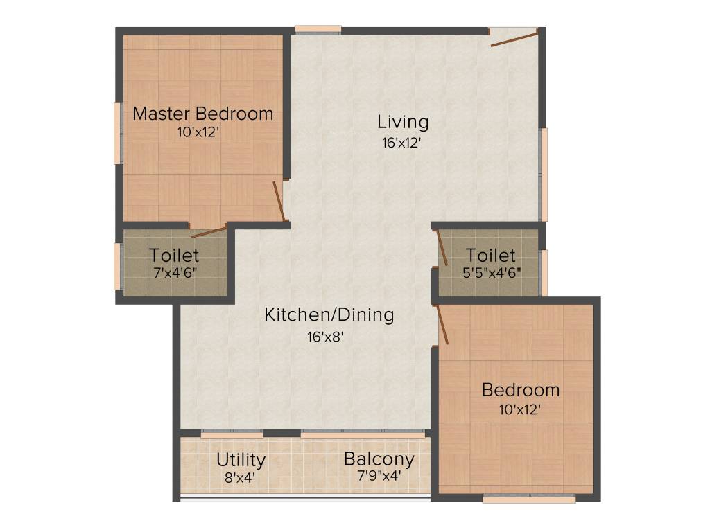 DS DSMAX STONEHILL (2BHK+2T (1,152 sq ft) 1152 sq ft)