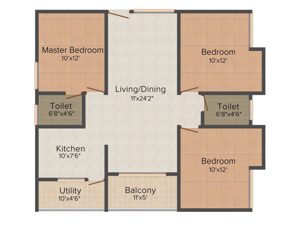 DS DSMAX STONEHILL (3BHK+2T (1,415 sq ft) 1415 sq ft)