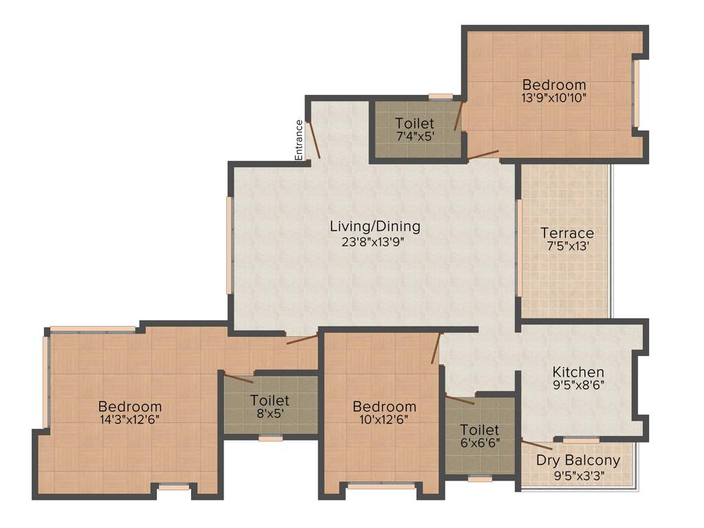 Angal Tathastu (3BHK+3T (1,610 sq ft) 1610 sq ft)