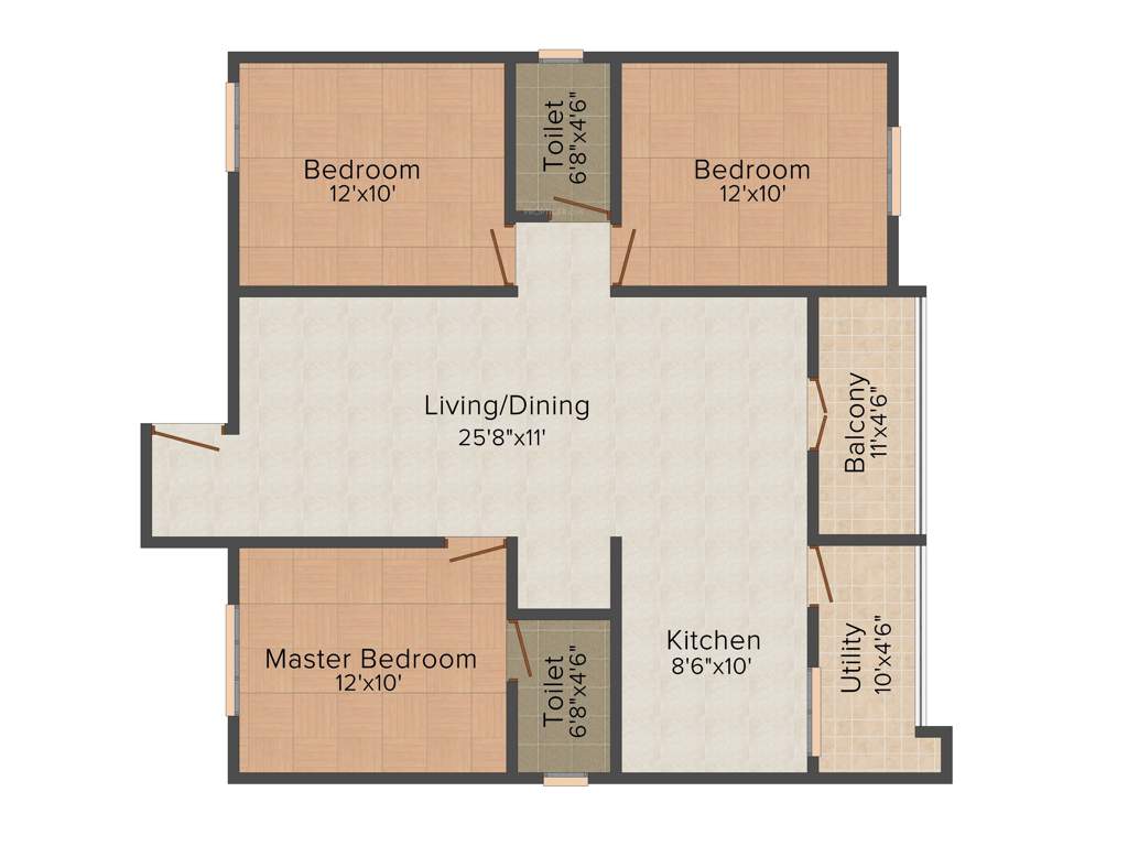 DS DSMAX SUNSHINE (3BHK+2T (1,414 sq ft) 1414 sq ft)