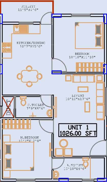 Prabhavathi Elegant (2BHK+2T (1,026 sq ft) 1026 sq ft) Prabhavathi Elegant (2BHK+2T (1,026 sq ft) 1026 sq ft)