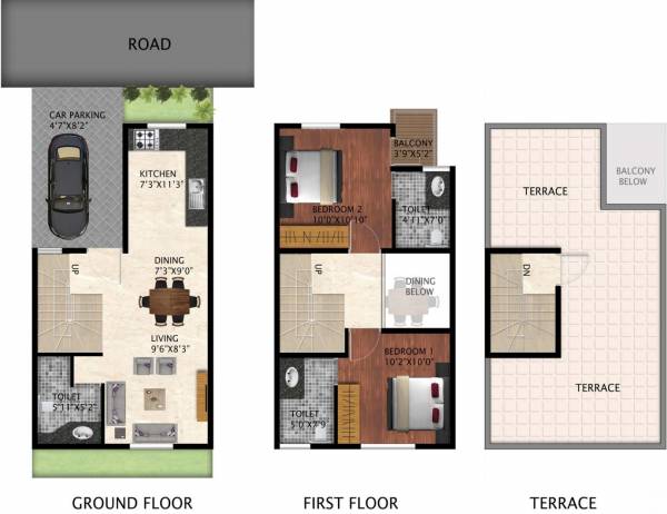 ZED Ria (2BHK+3T (997 sq ft) 997 sq ft) ZED Ria (2BHK+3T (997 sq ft) 997 sq ft)