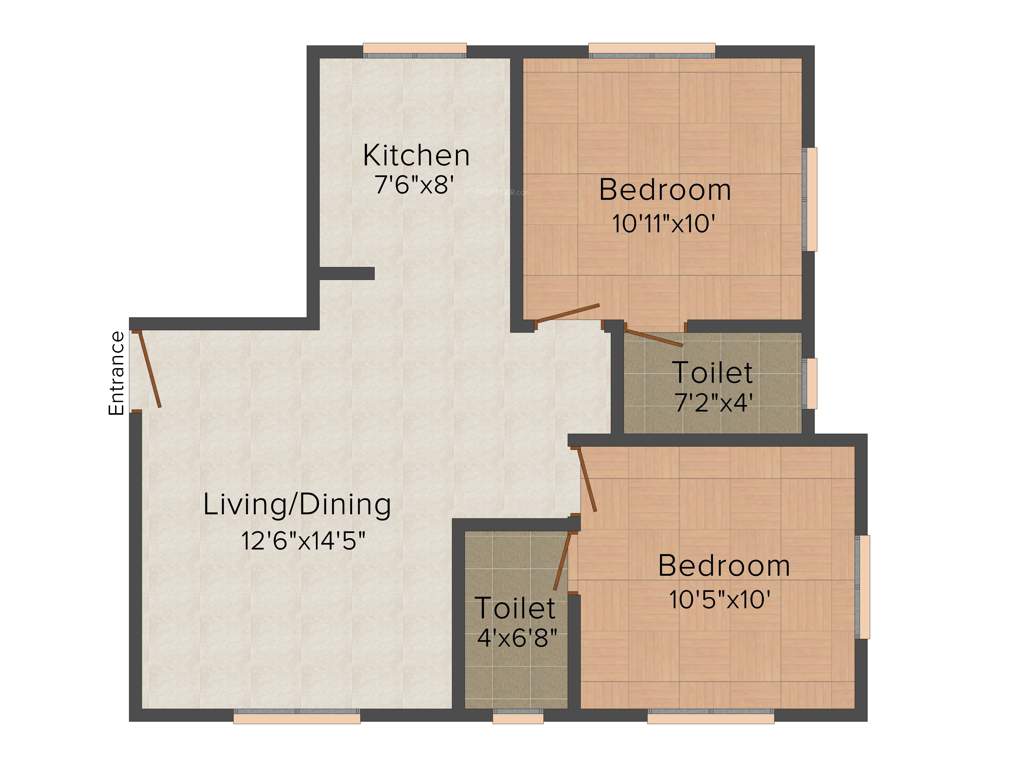 Sekaran Palladian (2BHK+2T (760 sq ft) 760 sq ft)