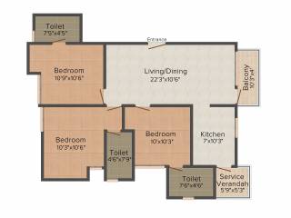 Sekaran Grandium (3BHK+3T (1,150 sq ft) 1150 sq ft)