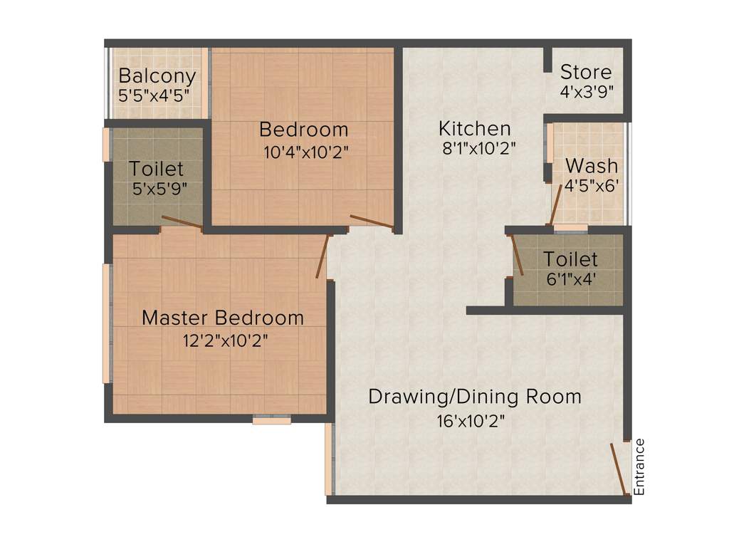 Sangath Life (2BHK+2T (680 sq ft) 680 sq ft)