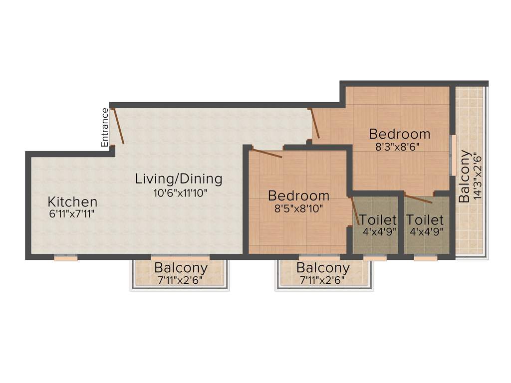 Dream Begonia (2BHK+2T (660 sq ft) 660 sq ft)