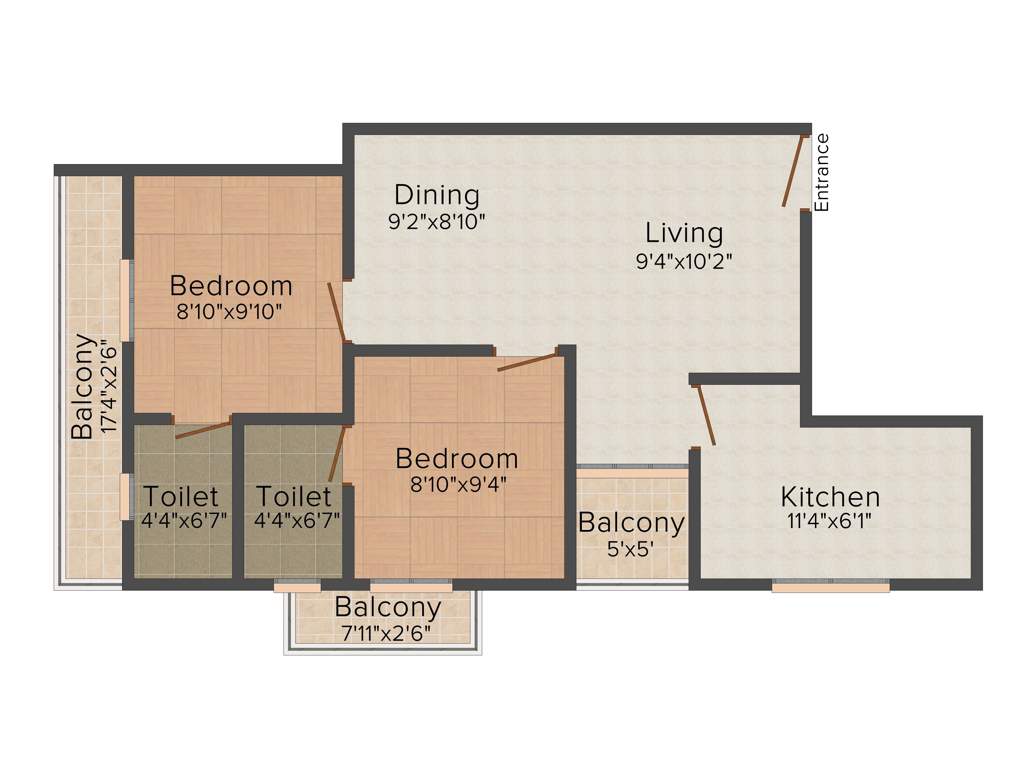 Dream Begonia (2BHK+2T (825 sq ft) 825 sq ft)
