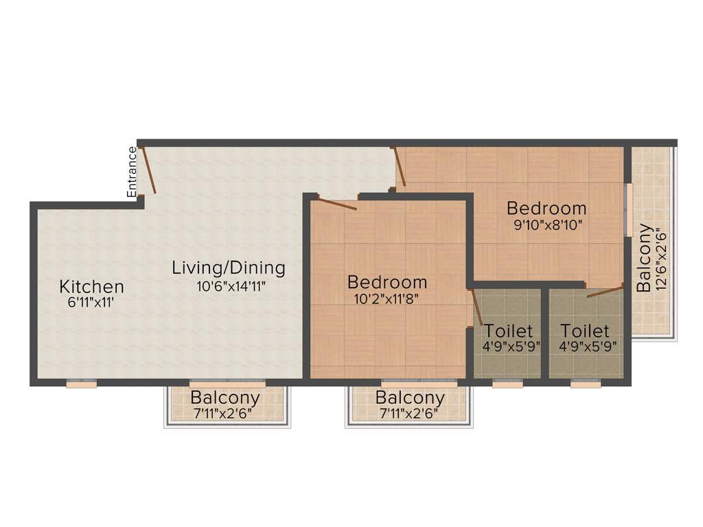 Dream Begonia (2BHK+2T (840 sq ft) 840 sq ft)