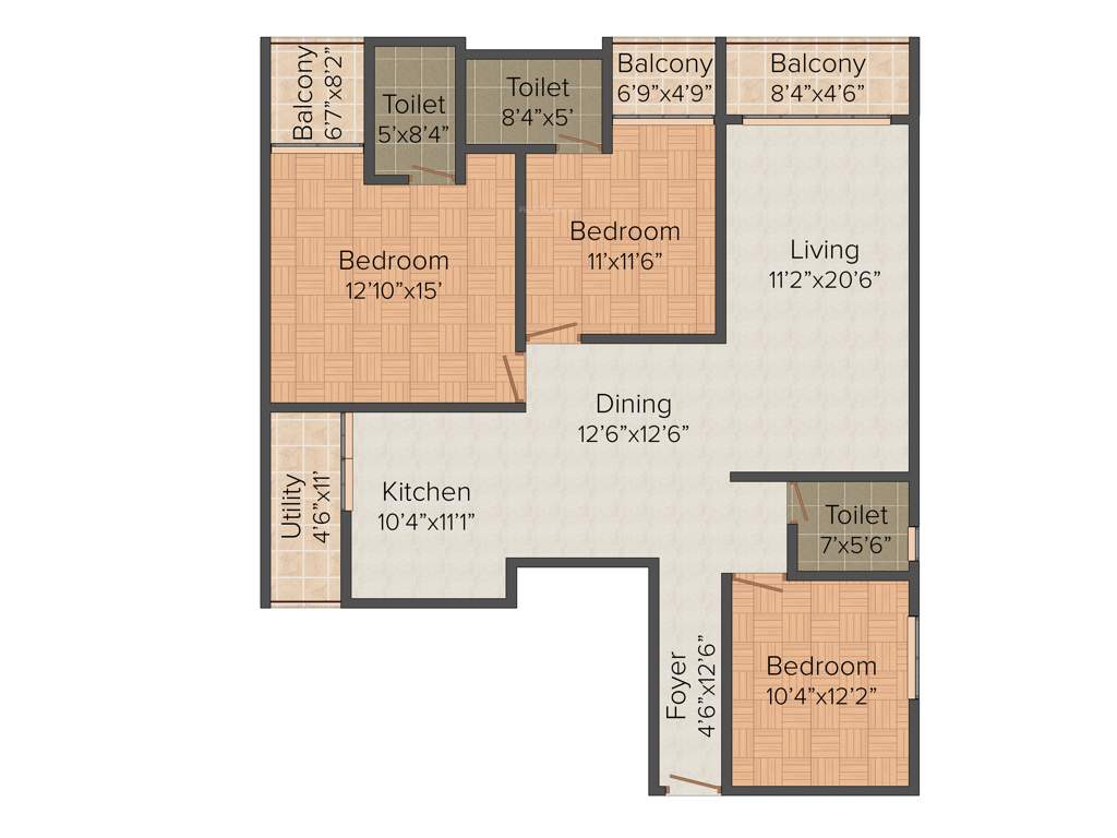 Thiru Bethel Heights (3BHK+3T (1,672 sq ft) 1672 sq ft)