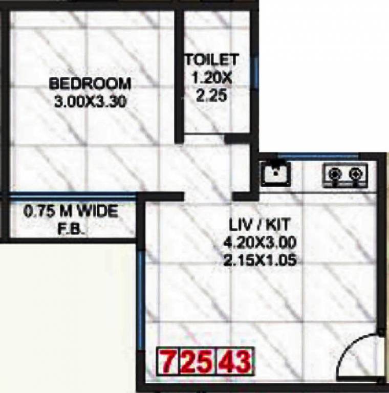 Shreeji Aura Venus Tower (1BHK+1T (530 sq ft) 530 sq ft)