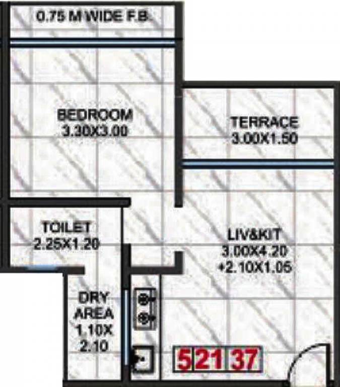 Shreeji Aura Venus Tower (1BHK+1T (750 sq ft) 750 sq ft)
