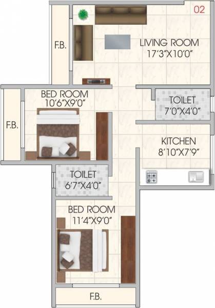 Vub Vatsal Paradise (2BHK+2T (900 sq ft) 900 sq ft)