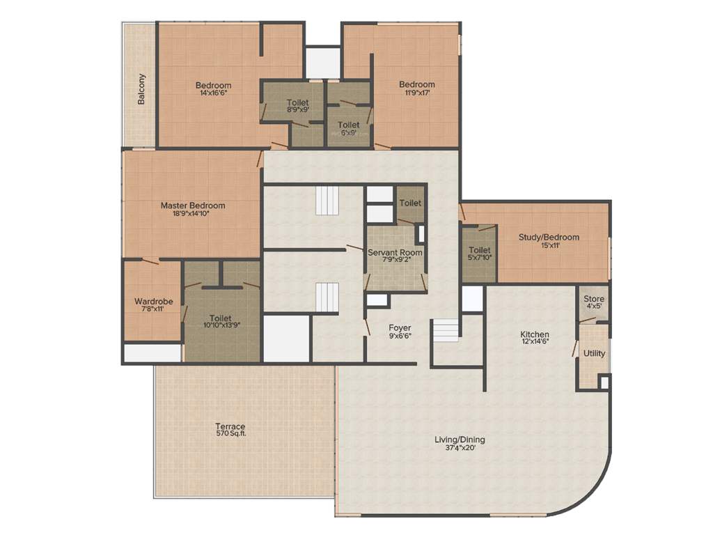 Marvel Escaso (4BHK+4T (5,145 sq ft) Servant Room 5145 sq ft)