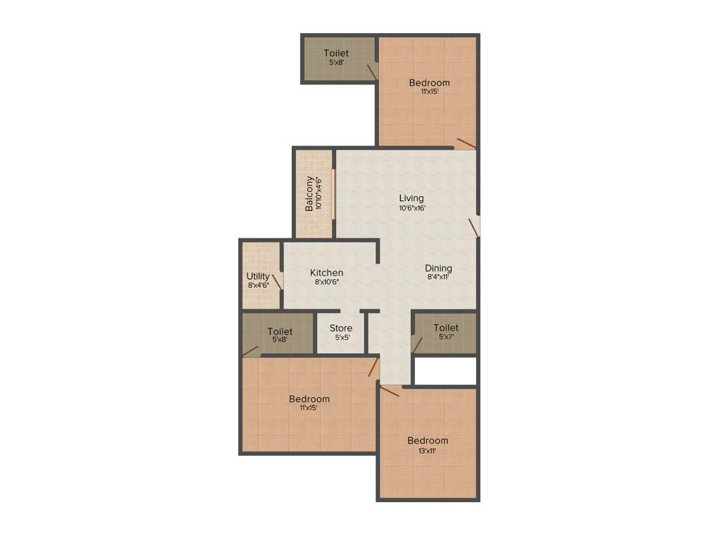 Nishant Ratnaakar Atelier (3BHK+3T (1,791 sq ft) 1791 sq ft)